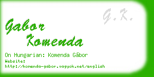 gabor komenda business card